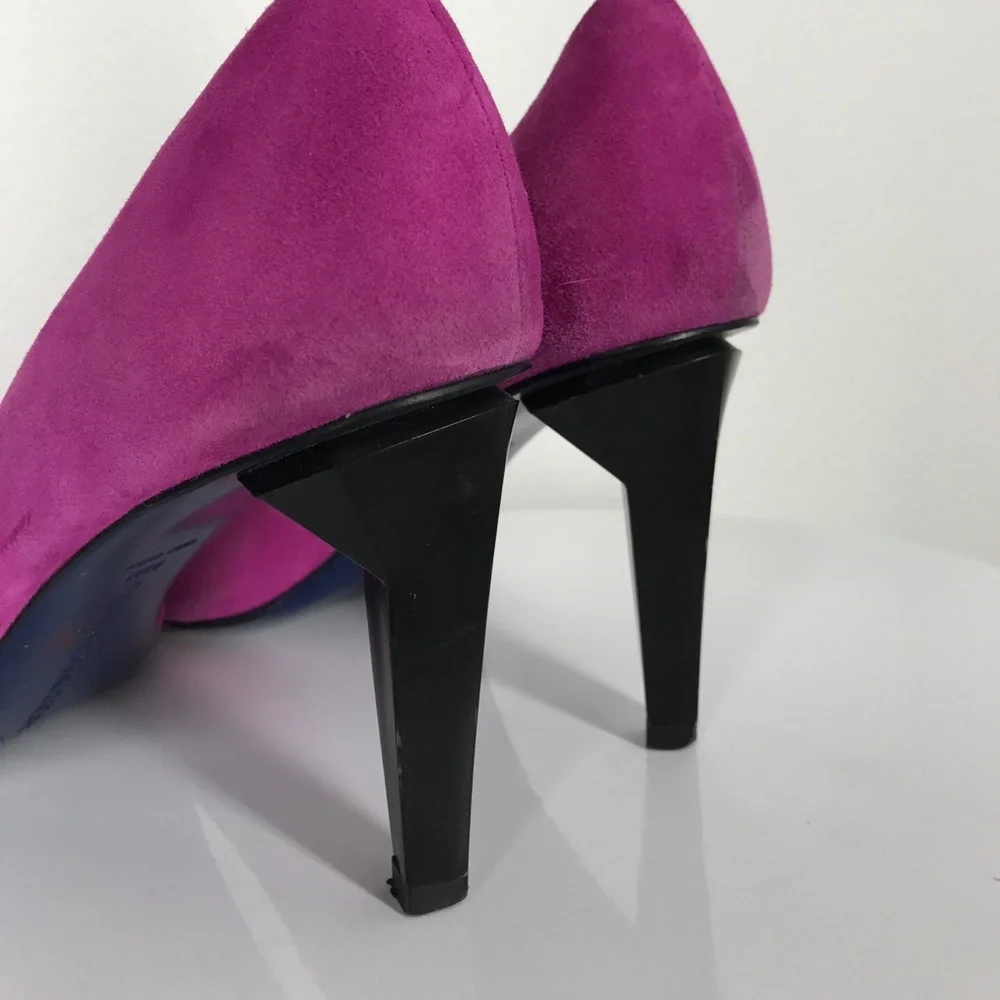 Rebecca Minkoff pink purple suede heels size 8.5 - Picture 3 of 4